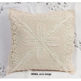 Creative Linens Cotton Crochet Lace Pillow Cushion COVER 16x16" Ecru Beige