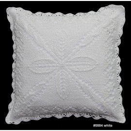 Creative Linens Cotton Crochet Lace Pillow Cushion COVER 16x16" White