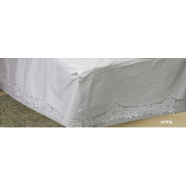 Creative Linens Battenburg Lace Bedskirt Dust Ruffle TWIN White 100% Cotton