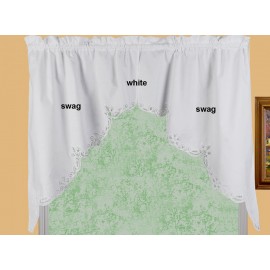 Creative Linens Battenburg Lace Kitchen Curtain 38" L Swags White