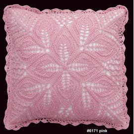 Creative Linens Cotton Crochet Pillow Cushion COVER 16x16" Pink