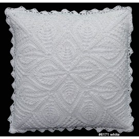 Creative Linens Cotton Crochet Pillow Cushion COVER 16x16" White