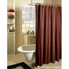 Creative Linens Metro Stripe BURGUNDY with Black Fabric Shower Curtain Holiday