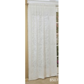 Creative Linens Velvet Jacquard Window Curtain Panel Ivory 42" x 84" One Piece